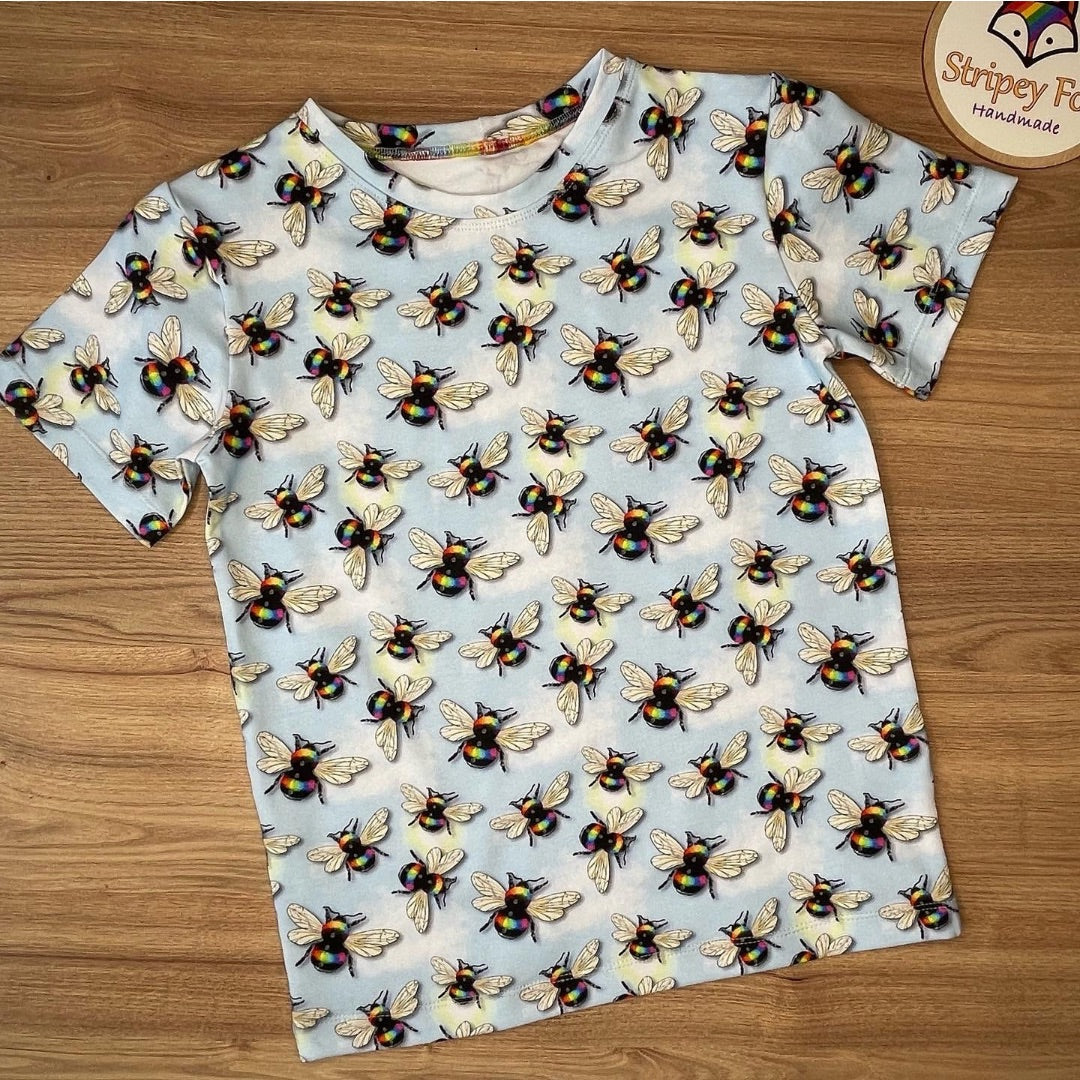 Rainbow Bees Exclusive Cotton Jersey