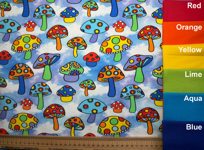 Rainbow Shrooms Organic Cotton Jersey