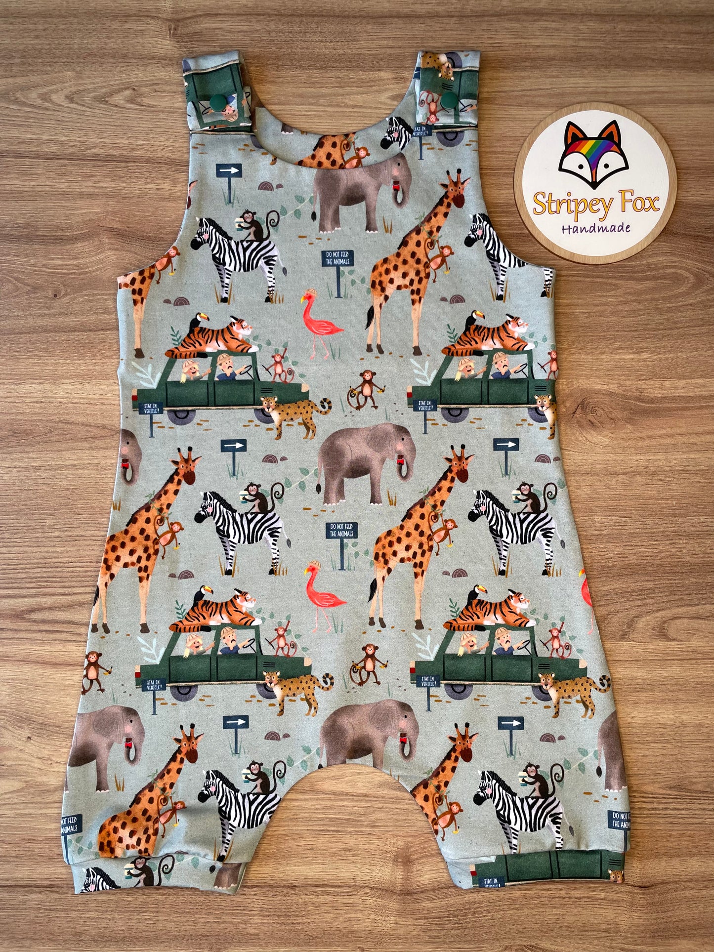 Naughty Safari Shortie Romper Dungarees 3-4 years