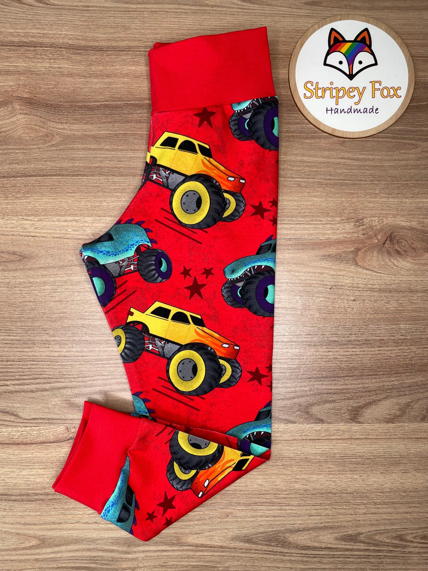 Red Monster Trucks Relaxed Fit Leggings 2-3y