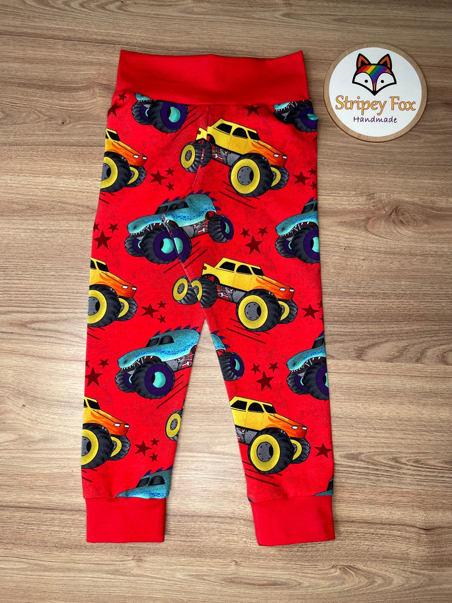 Red Monster Trucks Relaxed Fit Leggings 2-3y