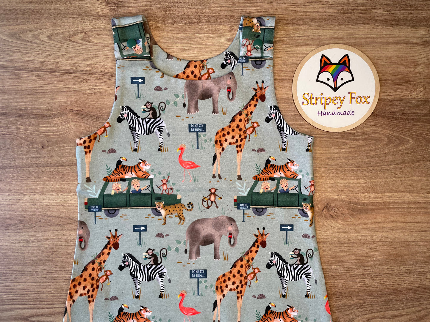 Naughty Safari Shortie Romper Dungarees 3-4 years