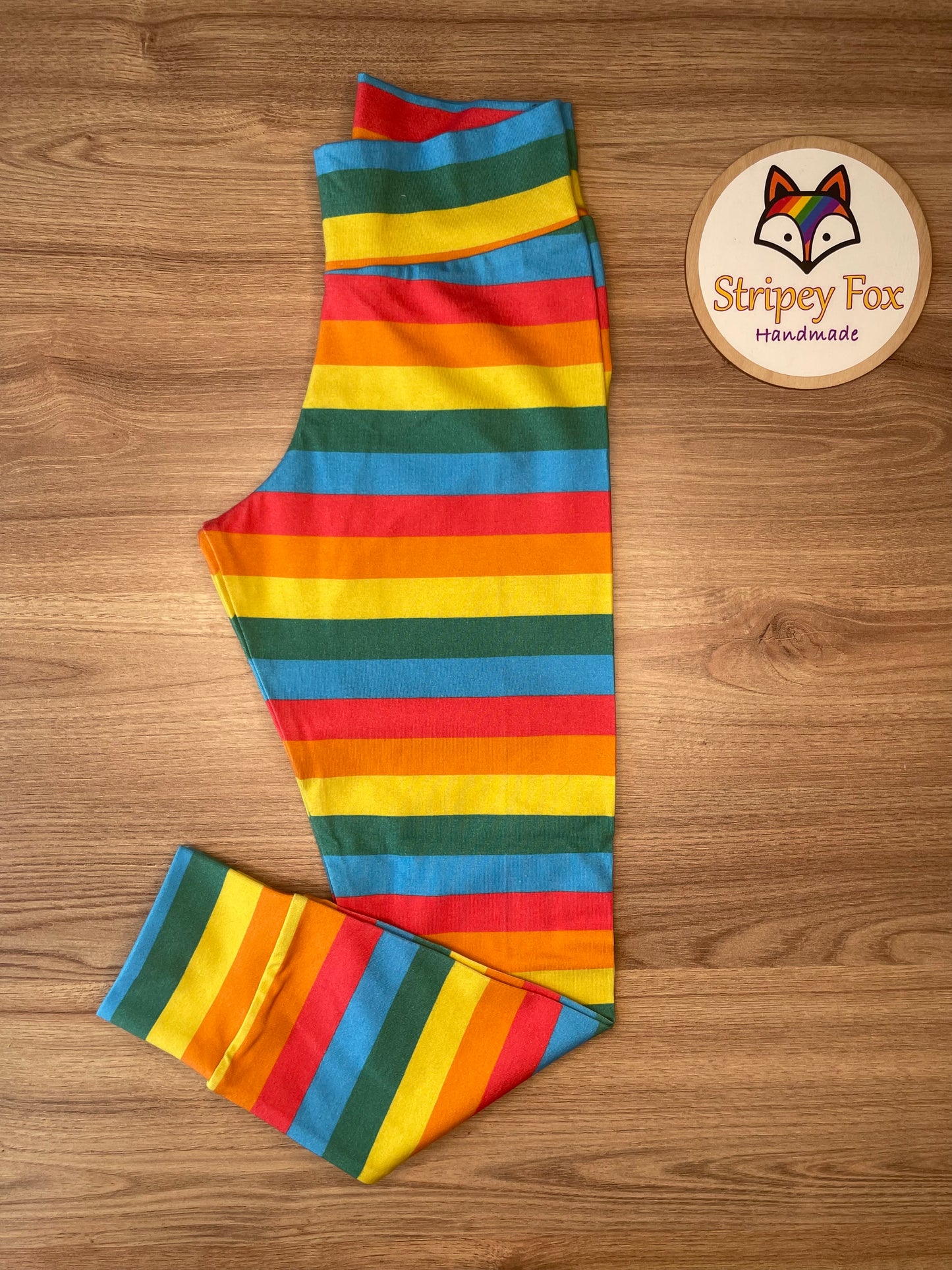 Rainbow Stripe Relaxed Fit Leggings