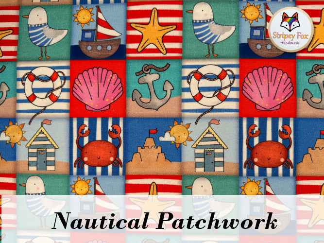 Nautical Patchwork Cotton Jersey