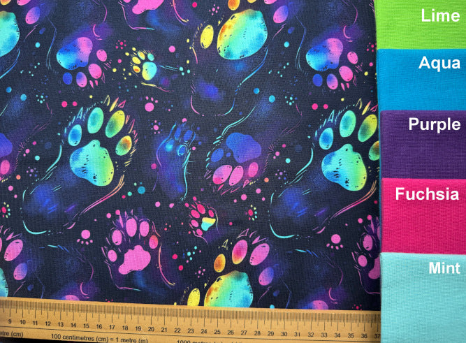 Neon Paws Cotton Jersey