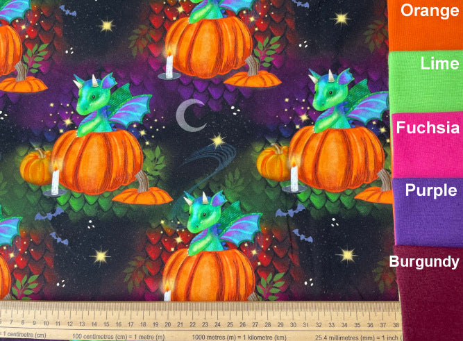 Pumpkin Dragons Exclusive Cotton Jersey / French Terry