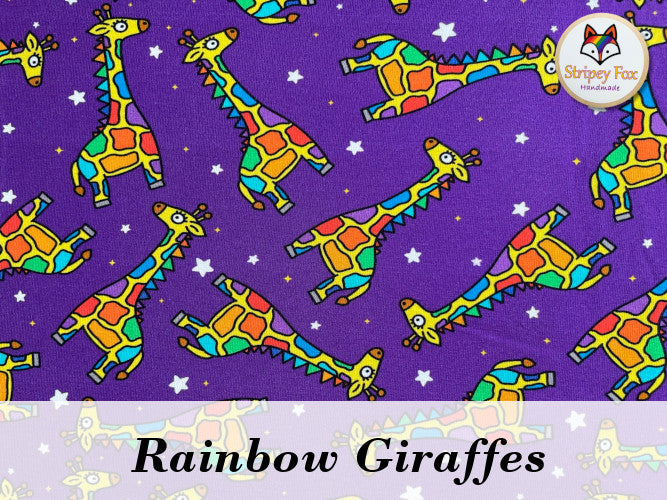 Rainbow Giraffes Cotton Jersey