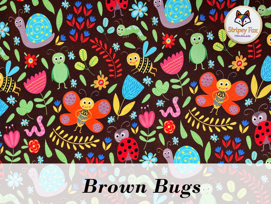 Brown Bugs Cotton Jersey