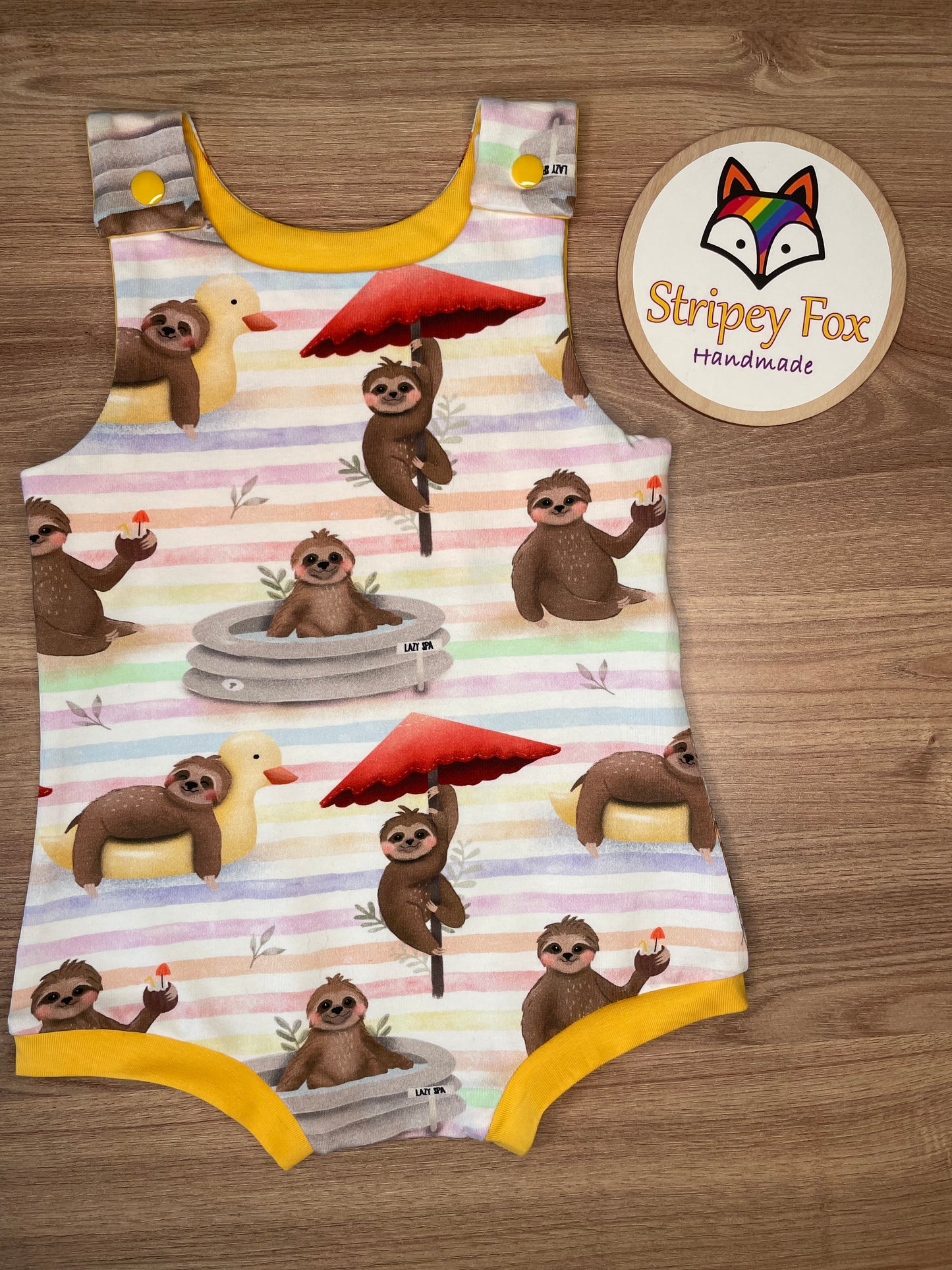 Sloths Bummie Romper 6-12 months