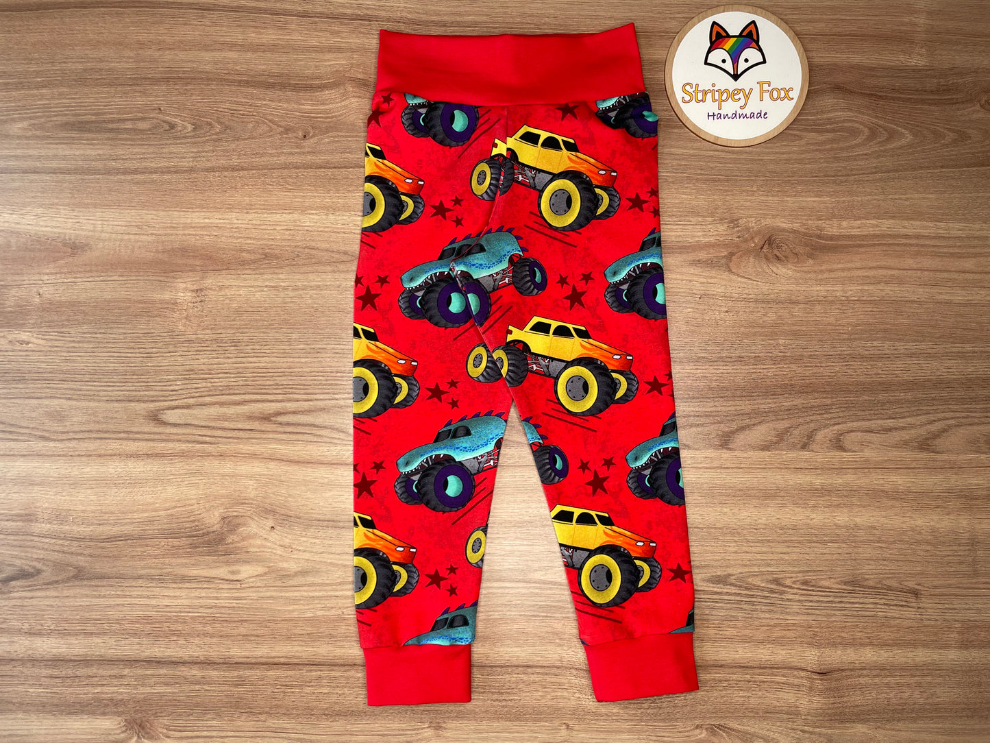 Red Monster Trucks Exclusive Cotton Jersey