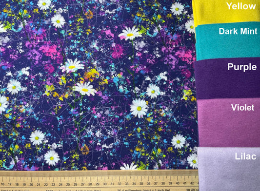 Purple Daisies Cotton Jersey