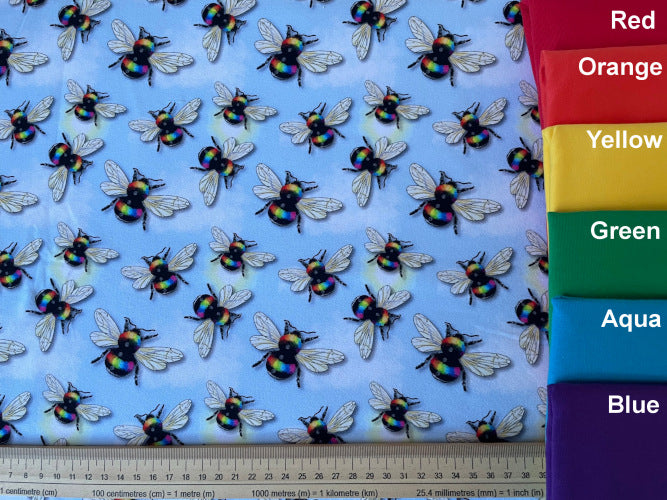 Rainbow Bees Exclusive Cotton Jersey