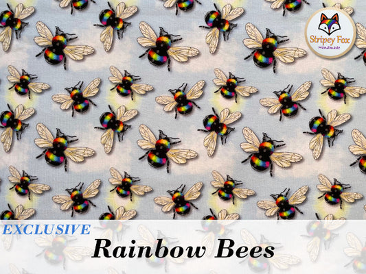 Rainbow Bees Exclusive Cotton Jersey