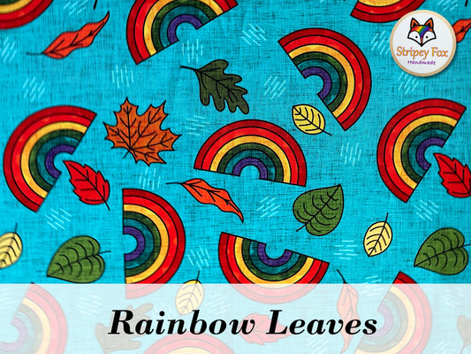 Rainbow and Leaves Cotton Jersey